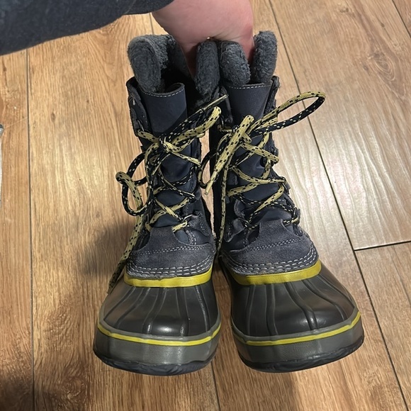 LL Bean Snow Winter Duck Tall Boots Blue Lined Youth Size - Picture 9 of 9